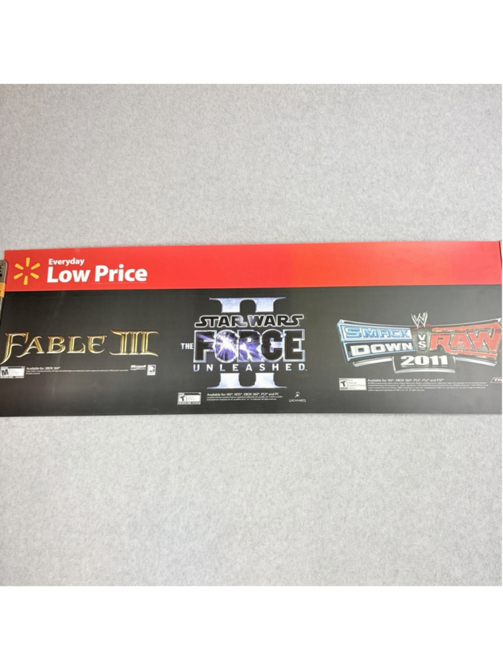 Fable III Star Wars Force Unleashed II WWE 2011 Promo PVC Plastic Poster 35x12